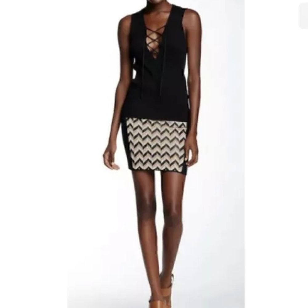 Rag & Bone Pumice Elaine Chevron Inset Knit Skirt Size S $295 NWT